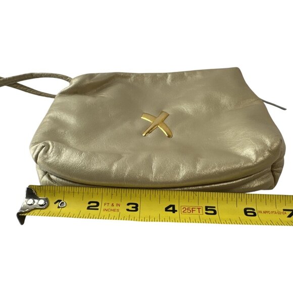 Paloma Picasso Gold Leather Crossbody Bag With Iconic X Logo & Zip Closure - Picture 10 of 12